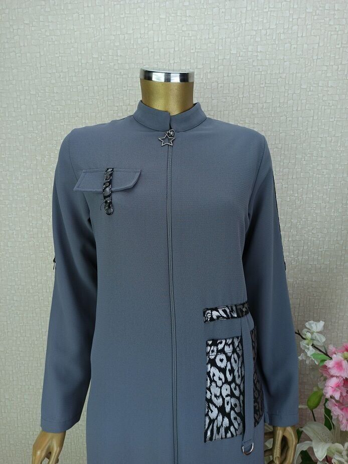 5126CEBİ DESENLLİ FERMUARLI HAKİM YAKA KAP QYS KAP 5126 #22-09#