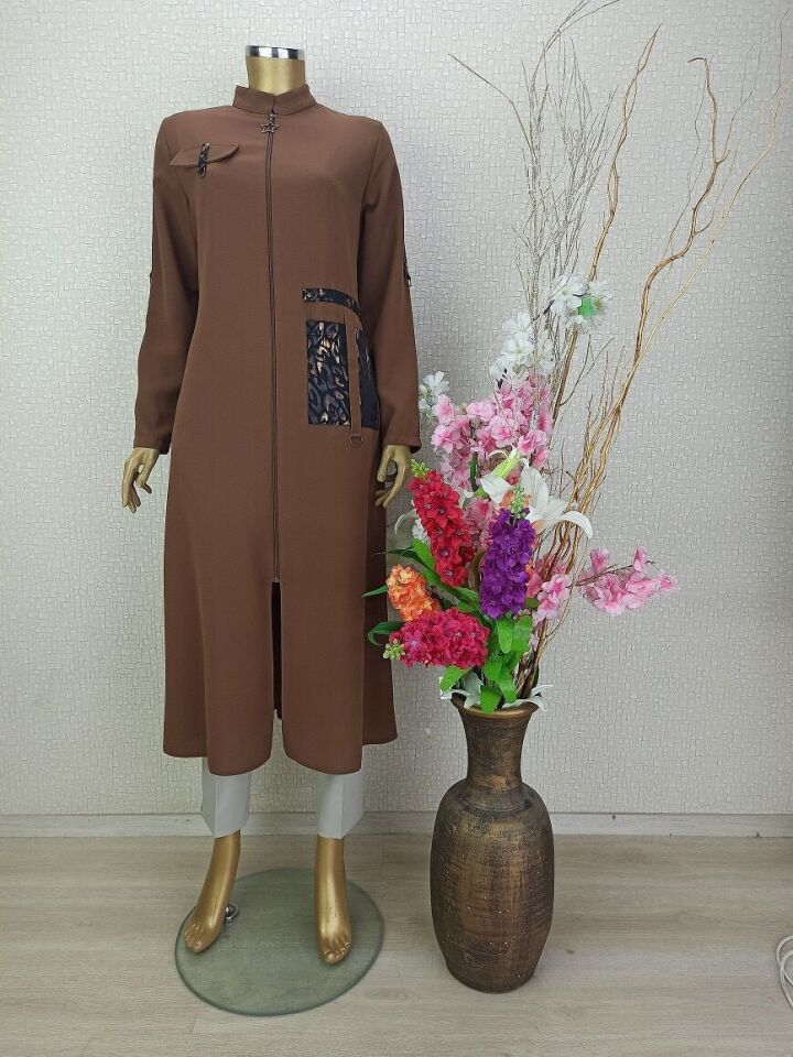 5126CEBİ DESENLLİ FERMUARLI HAKİM YAKA KAP QYS KAP 5126 #22-09#