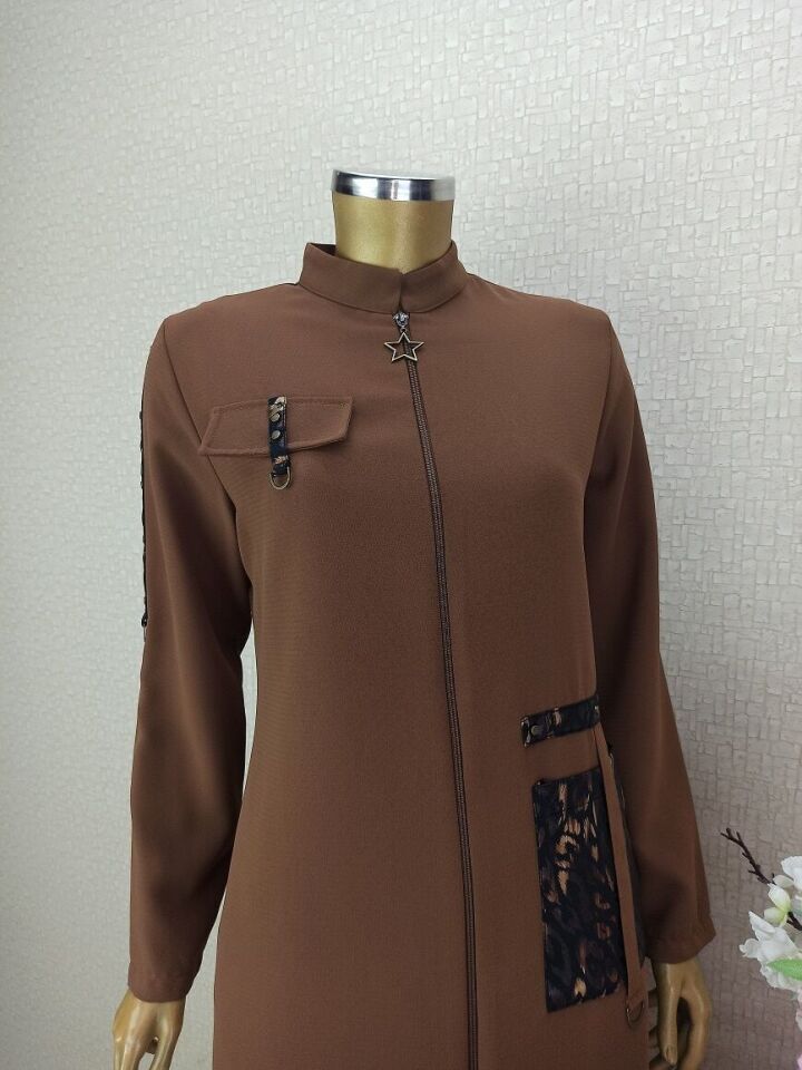 5126CEBİ DESENLLİ FERMUARLI HAKİM YAKA KAP QYS KAP 5126 #22-09#