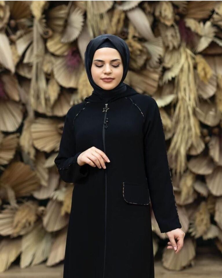 5151YAKASI ZİNCİR DETAYLI KOLLARI RİBANALI KAPÜŞONLU FERMUARLI KAP  QYS KAP 5151 #22-09#