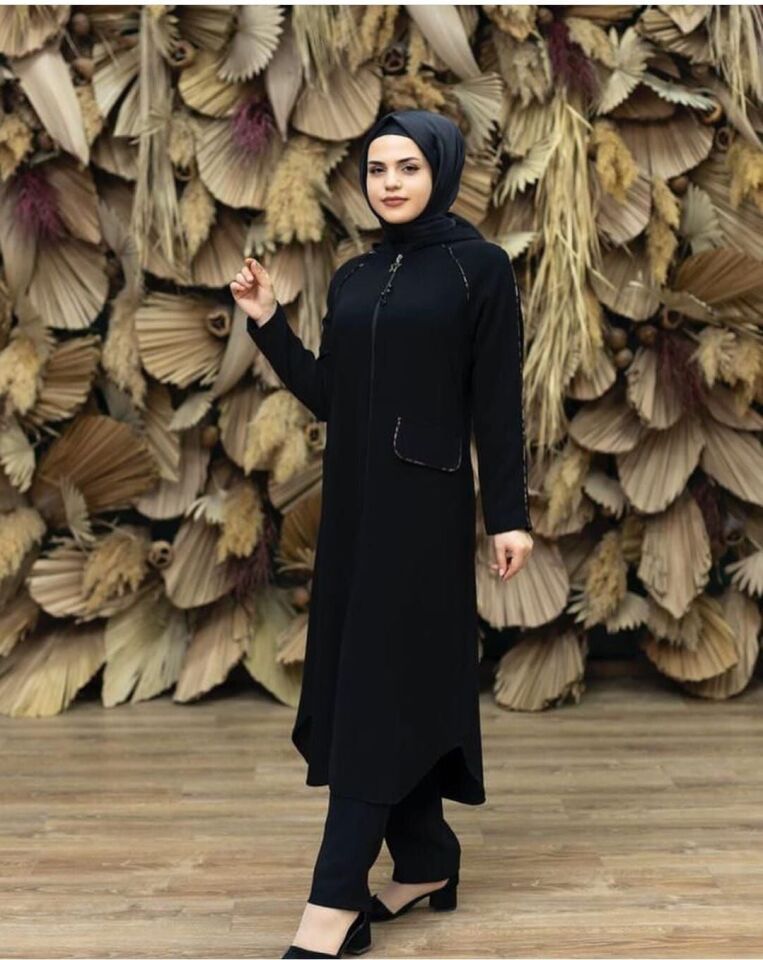 5151YAKASI ZİNCİR DETAYLI KOLLARI RİBANALI KAPÜŞONLU FERMUARLI KAP  QYS KAP 5151 #22-09#