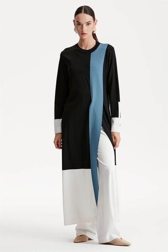 21261.1 RENKLİ RAYON TRİKO TUNİK ELBİSE QKS