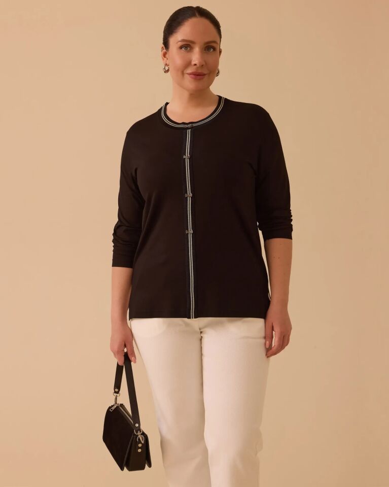 4010 BÜYÜK BEDEN SERİTLİ ANNE BLUZU #2026#