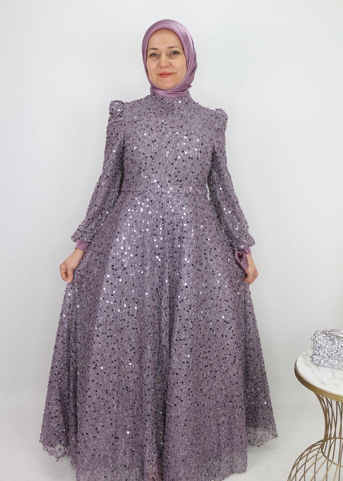 4457 ABİYE ELBİSE ÖNÜ VE ARKASI BOYDAN BONCUK İŞLEMELİ KOL UÇLARI KURDALE MİDİ BOY TASARIM ABİYE ELBİSE #24-010