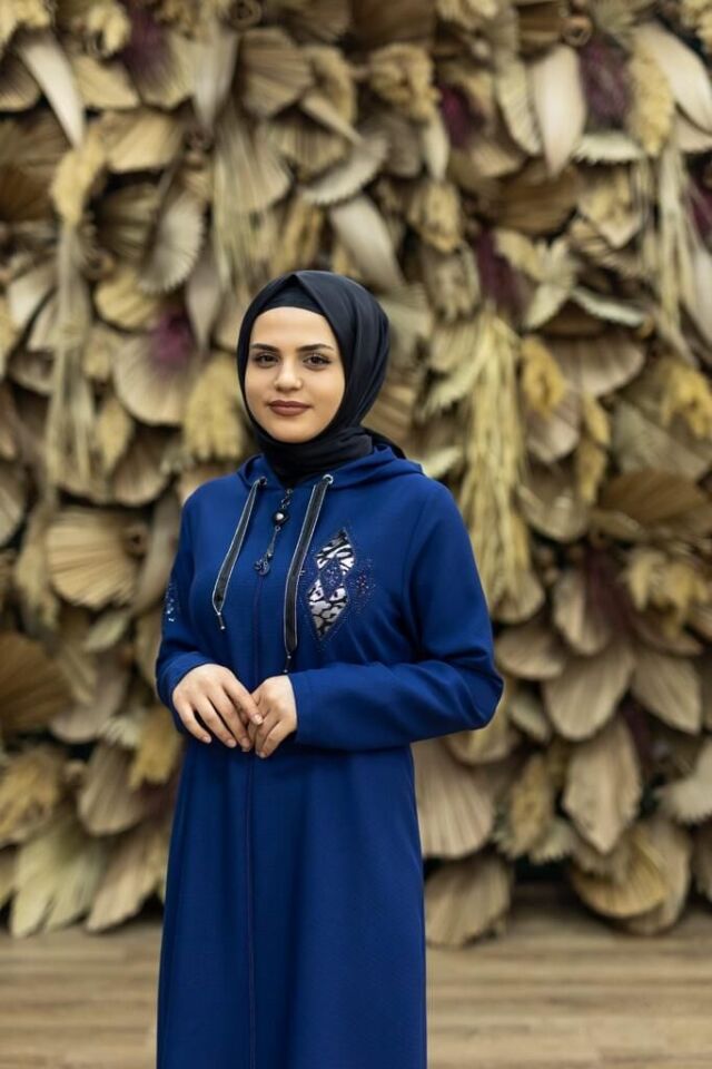 5133GÖĞSÜ VE KOLLAIR TAŞ İŞLEMELİ KAPÜŞONLU FERMUARLI KAP QYS KAP 5133 #22-09#