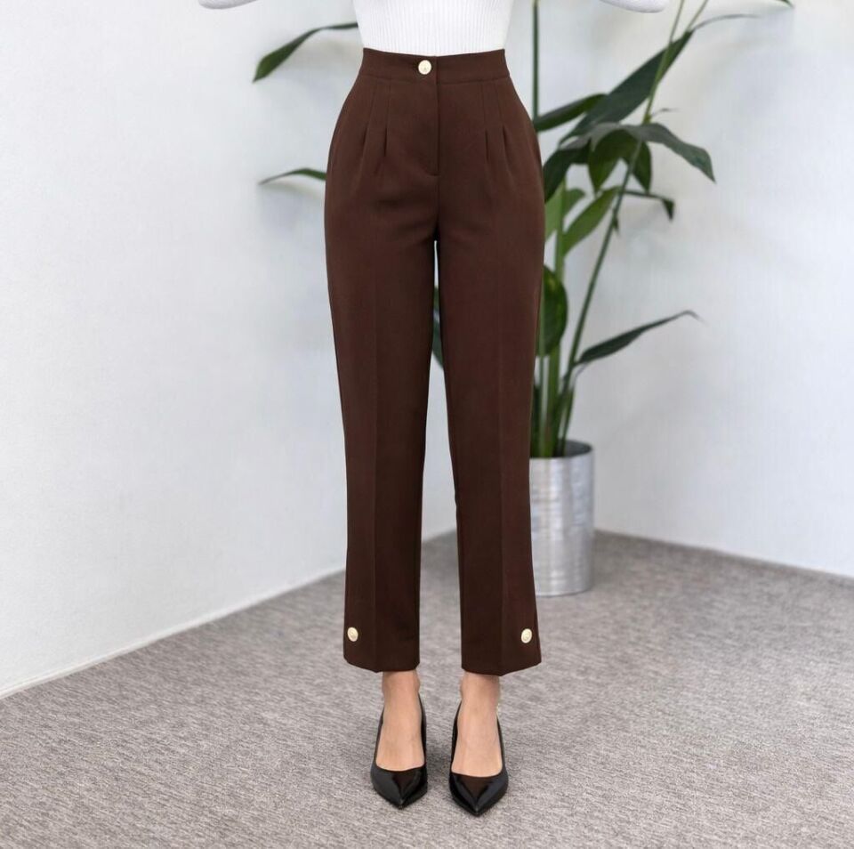 SZ-5566 PARADİSE PAÇA DÜĞME PENSLİ PANTOLON #12-25#