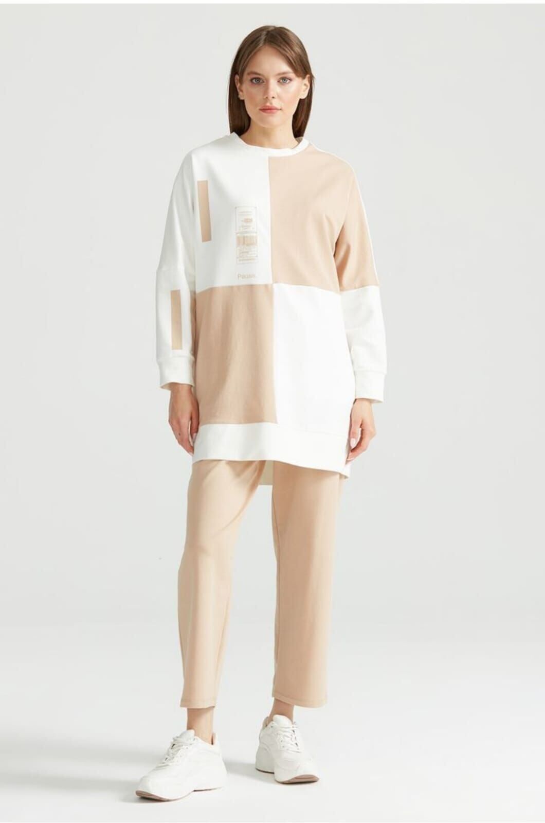 ÇAPRAZ RENK BLOKLU SWEAT TUNİK QKS 1250,01  #22-09#