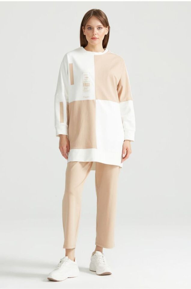 ÇAPRAZ RENK BLOKLU SWEAT TUNİK QKS 1250,01  #22-09#