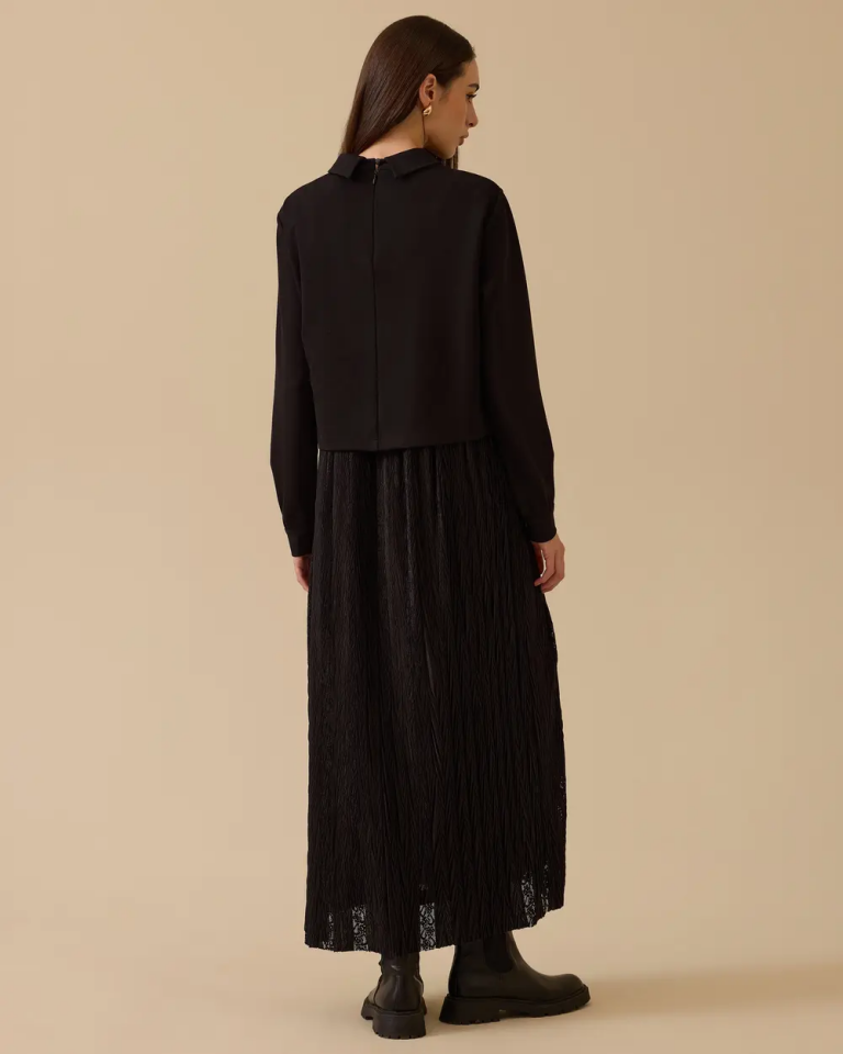 1025 BEL BAĞCIKLI ÇİFT KUMAŞLI ELBİSE 10002521311025 #11-25#