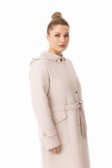 5585 ÖNÜ FERMUARLI ÇITÇIT DETAYLI BELİ BAĞLAMALI BALIK SIRTI  KAPİTONE FERACE