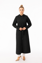 5585 ÖNÜ FERMUARLI ÇITÇIT DETAYLI BELİ BAĞLAMALI BALIK SIRTI  KAPİTONE FERACE