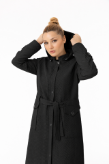 5585 ÖNÜ FERMUARLI ÇITÇIT DETAYLI BELİ BAĞLAMALI BALIK SIRTI  KAPİTONE FERACE