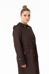 5585 ÖNÜ FERMUARLI ÇITÇIT DETAYLI BELİ BAĞLAMALI BALIK SIRTI  KAPİTONE FERACE