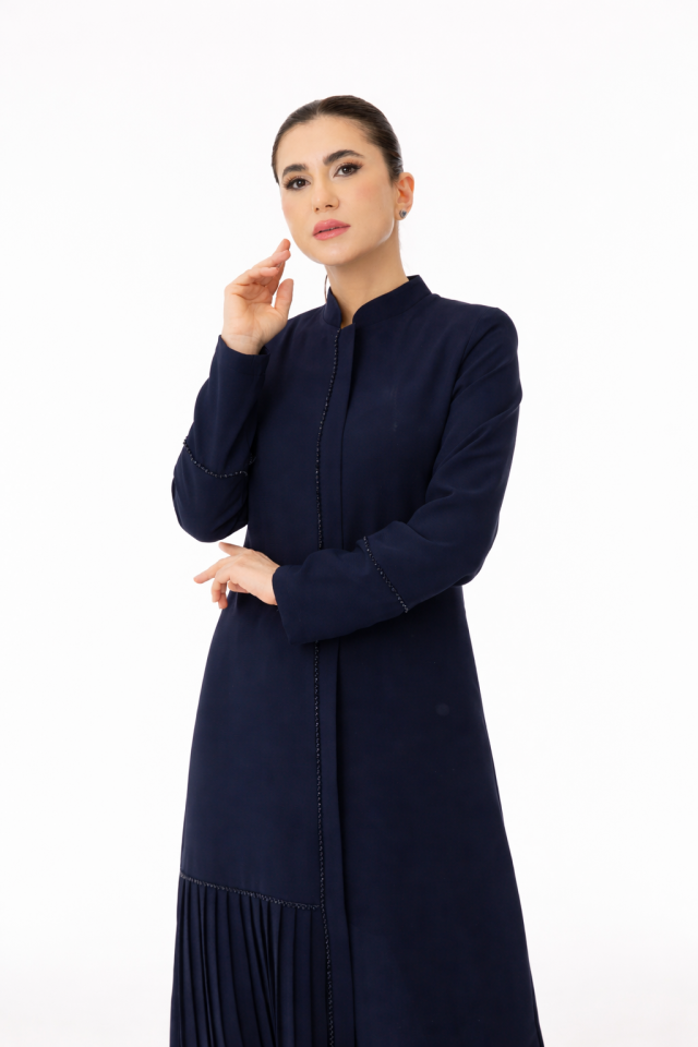 5608 ALT KISIM PLİSE DETAYLI ÖNÜ VE KOL UCU TAŞ DETAYLI ARABİYELİ  KREP FERACE#26#