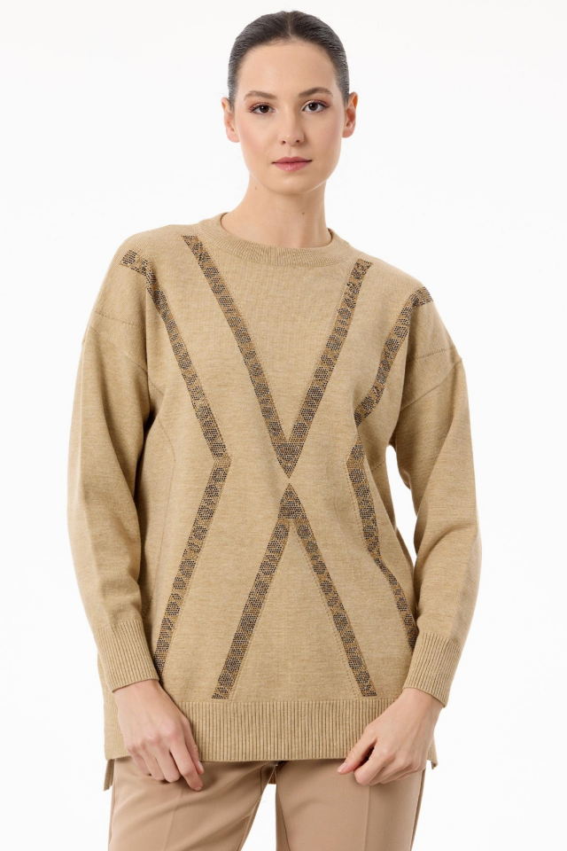 TNK.21763.1	LEOPAR TAŞLI TRİKO TUNİK #11-25#