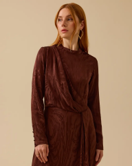 1034 KARINDAN PİLELİ JAKAR ELBİSE 10002511311034 #12-25#