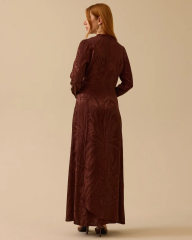 1034 KARINDAN PİLELİ JAKAR ELBİSE 10002511311034 #12-25#