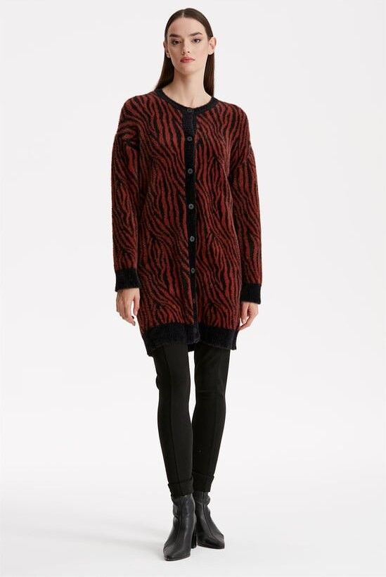 21283 ZEBRA DESENLİ TRİKO HIRKA 2 - TABA