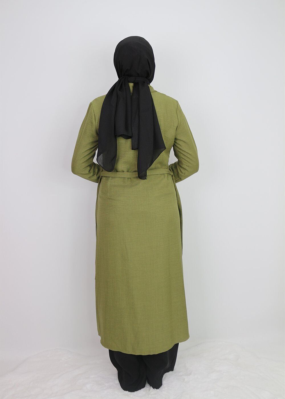 1633 TUNİK ÖNDEN DÜĞMELİ BELİ BAĞLAMALI CEBİ TAŞLI TUNİK QYS TUNİK #247-03# 38 - LİLA