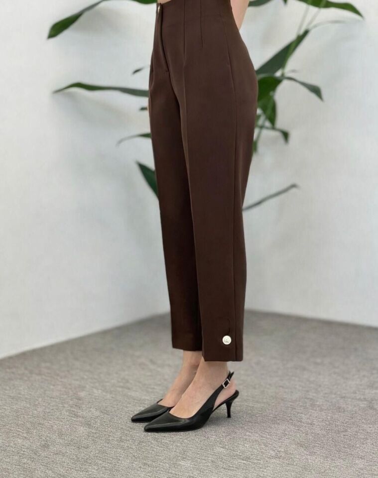 SZ-5566 PARADİSE PAÇA DÜĞME PENSLİ PANTOLON #12-25# 42 - VİZON