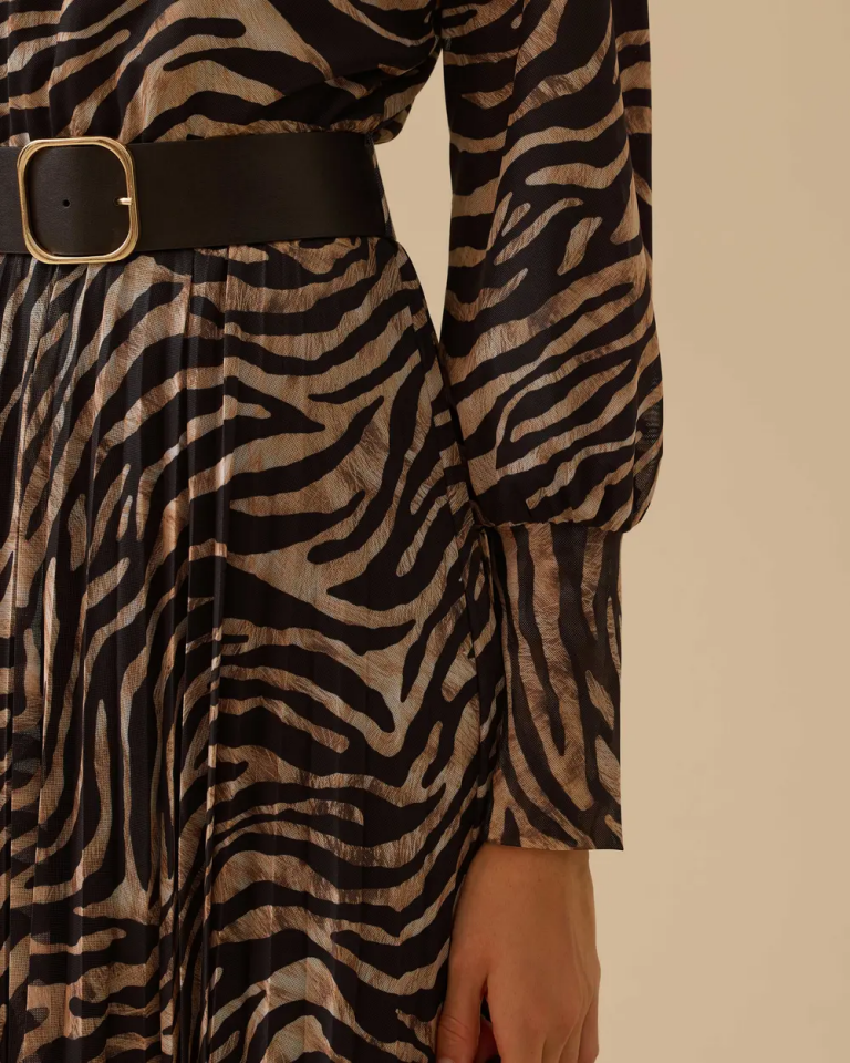 10016 DEGAJE YAKA ESNEK KUMAŞ BELİ LASTİKLİ ELBİSE 10002521310016 #12-25#