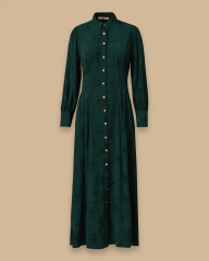 1008 BELDEN BÜZGÜLÜ KOLU MANŞETLİ JAKAR ELBİSE 10002521311008 #12-25#