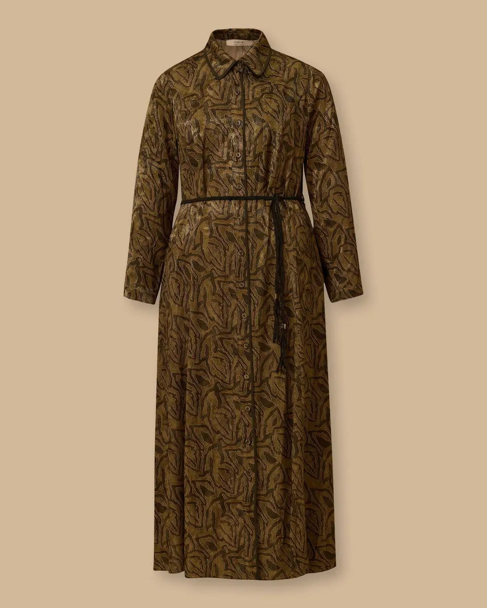 4011 ÖNDEN DÜĞMELİ BELİ BÜZGÜLÜ JAKAR KUMAŞ TUNİK 10002521314011 #12-25#