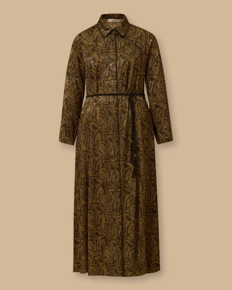 4011 ÖNDEN DÜĞMELİ BELİ BÜZGÜLÜ JAKAR KUMAŞ TUNİK 10002521314011 #12-25#