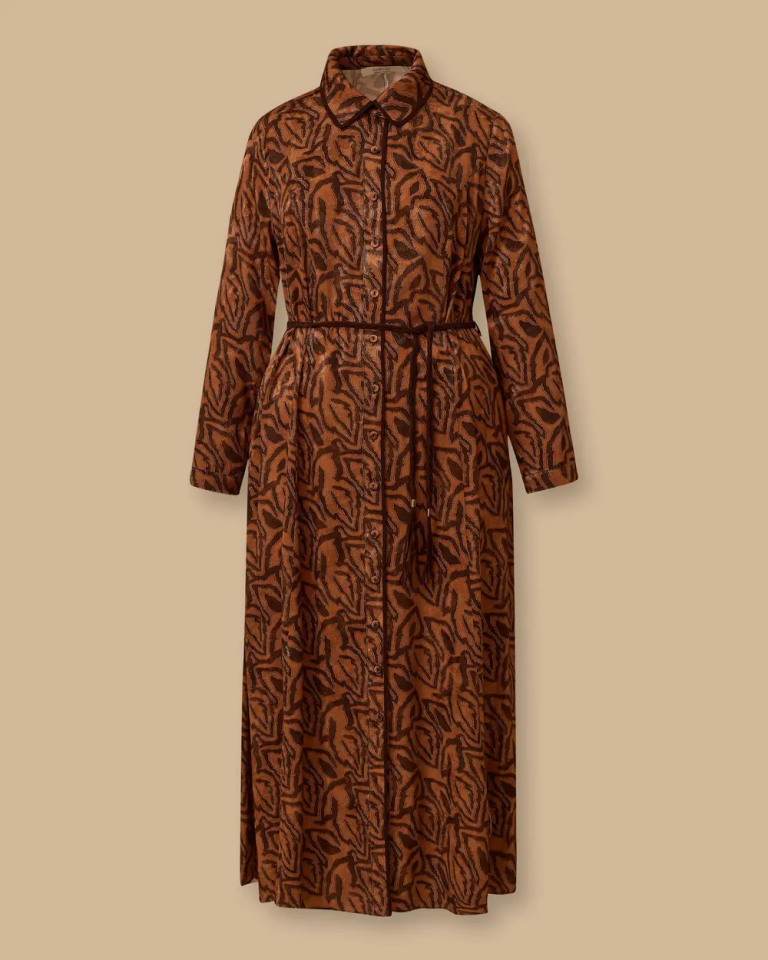 4011 ÖNDEN DÜĞMELİ BELİ BÜZGÜLÜ JAKAR KUMAŞ TUNİK 10002521314011 #12-25#