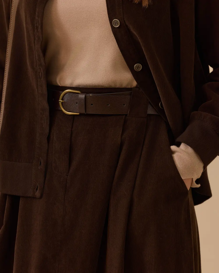 1020 BELİ KEMERLİ LASTİKLİ ÖNÜ PİLE DETAYLI KADİFE ETEK 10002521611020 #12-25#