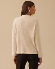 10034 ÇAPRAZ TAŞ DETAYLI PELUŞ HIRKA 10002521710034 #12-25#