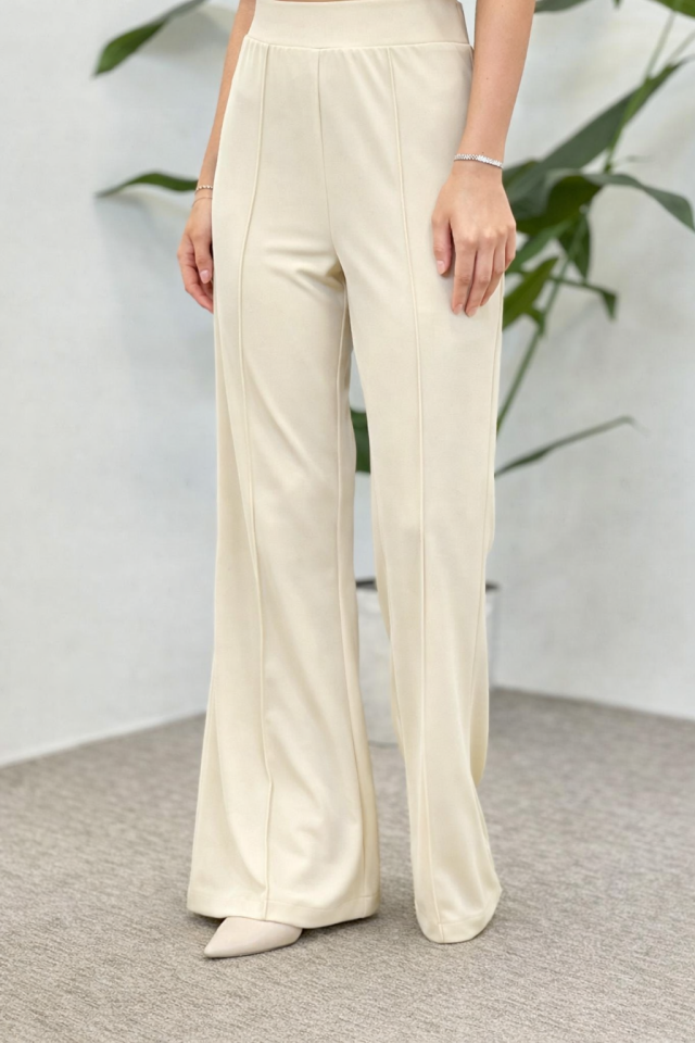 SZ-5586 MADRİD İSPANYOL PAÇA PANTOLON #12-25# 40 - BEYAZ