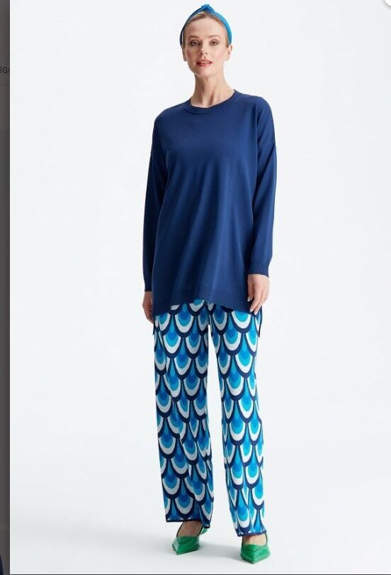 PANTOLONU DESENLİ RAYON TAKIM QKS 21164 #22-10#