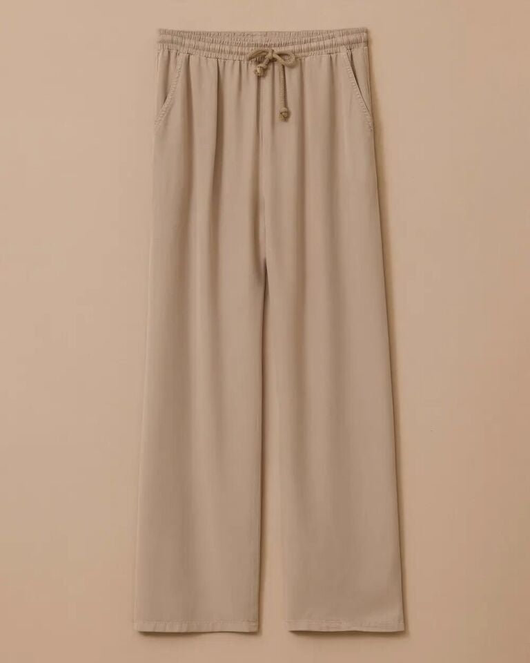 10038 BELİ BAĞCIKLI CEPLİ KETEN GÜNLÜK PANTOLON 10002511010038 #06-25# 42 - bej