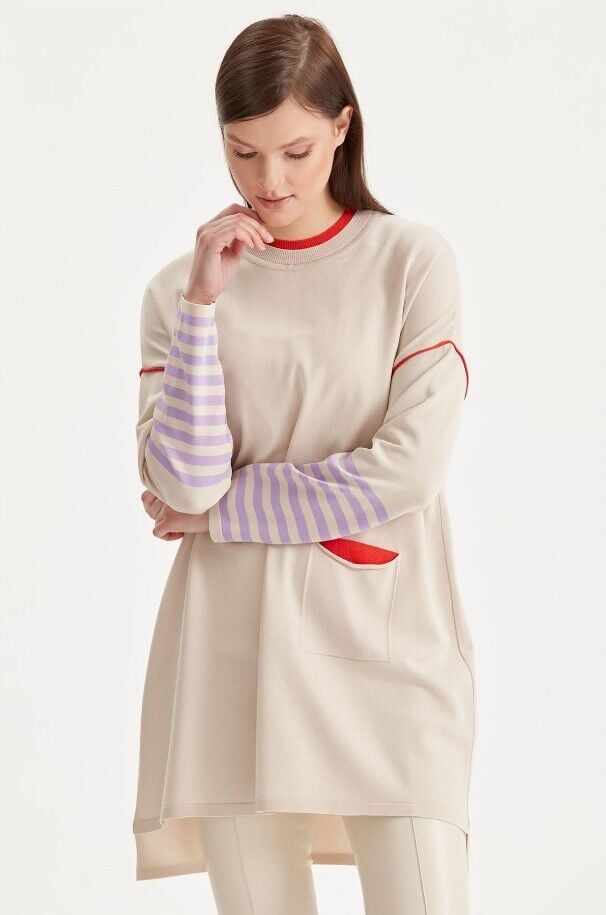 20972CEP İÇİ RENKLİ RAYON TUNİK QKS TNK  #22-11#