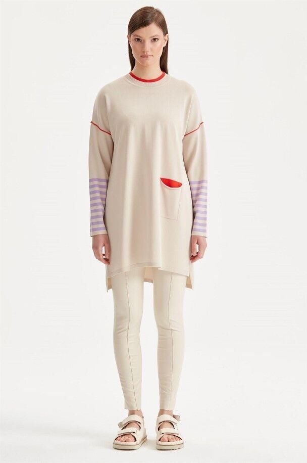 20972CEP İÇİ RENKLİ RAYON TUNİK QKS TNK  #22-11#