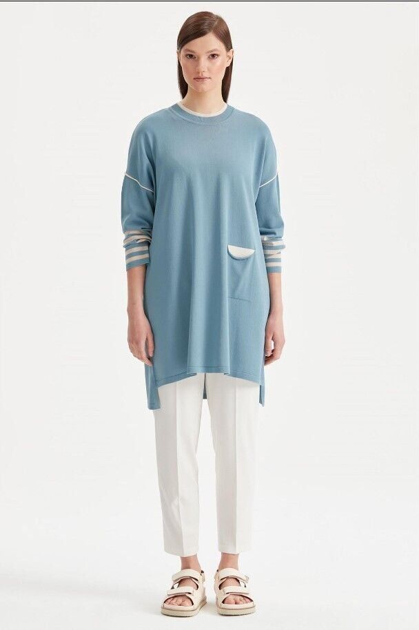 20972CEP İÇİ RENKLİ RAYON TUNİK QKS TNK  #22-11#