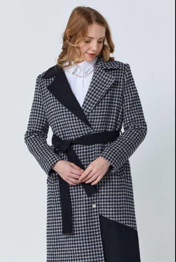 16039KAŞE KABAN KAZAYAĞI DESENLİ BELİ KEMERLİ ÖNÜ ÇIT ÇITLI QKS 16039 KABAN #22-11#