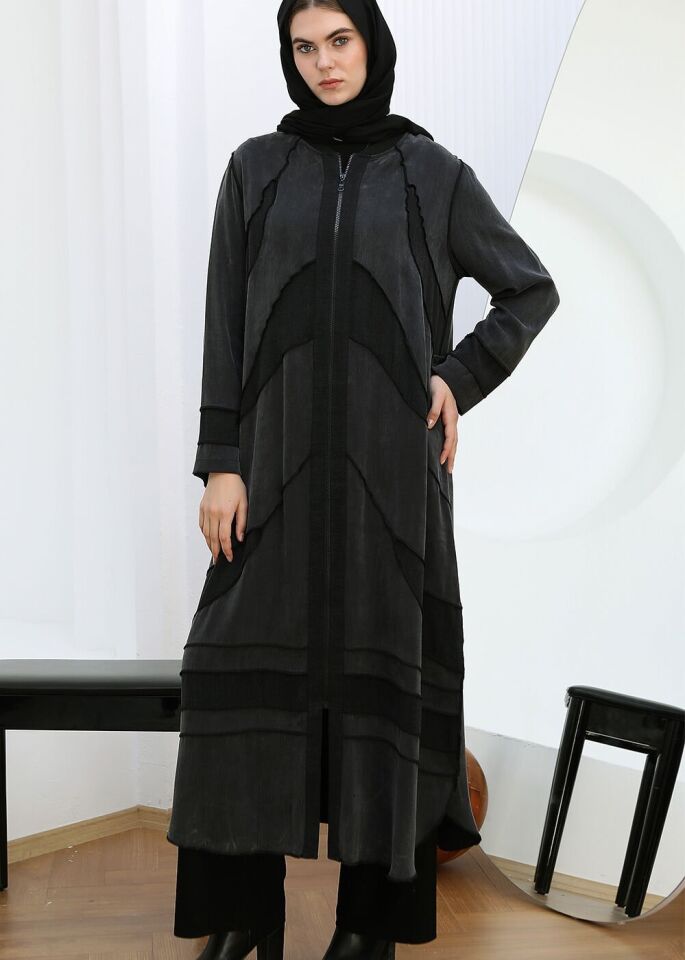 43416 ÖNDEN FERMUARLI KAPİTONE DESENLİ BİSİKLET YAKA KAP