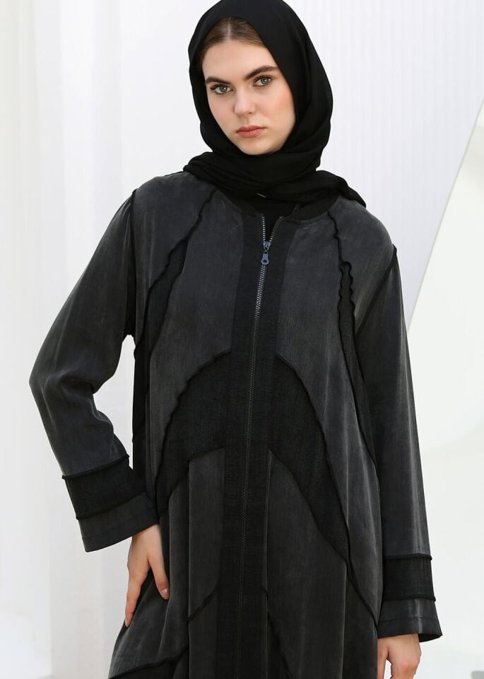 43416 ÖNDEN FERMUARLI KAPİTONE DESENLİ BİSİKLET YAKA KAP