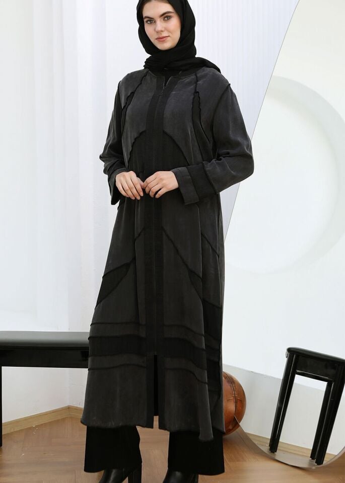 43416 ÖNDEN FERMUARLI KAPİTONE DESENLİ BİSİKLET YAKA KAP