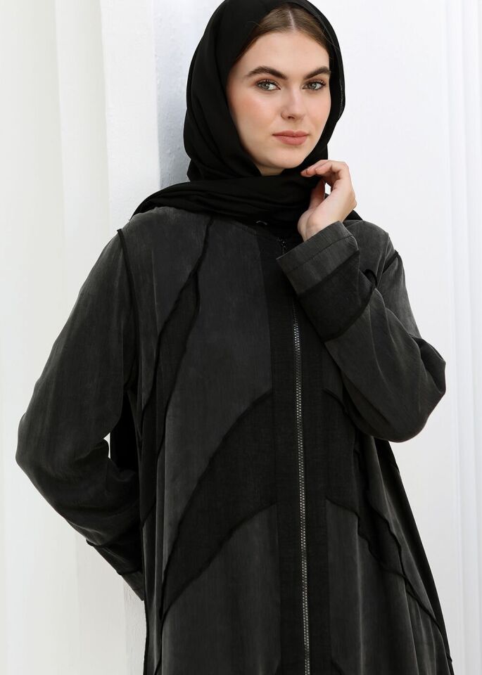 43416 ÖNDEN FERMUARLI KAPİTONE DESENLİ BİSİKLET YAKA KAP