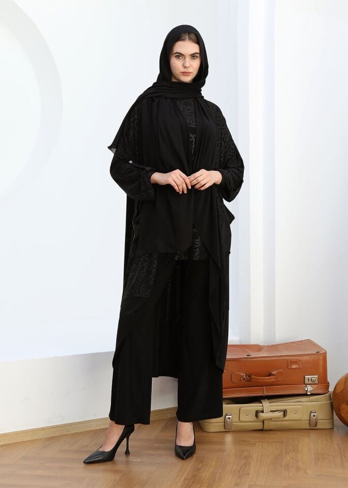 43813 İÇ JAKAR SANDY ÖNÜ CEPLİ KOLU KATLAMALI 3LÜ ŞIK TAKIM