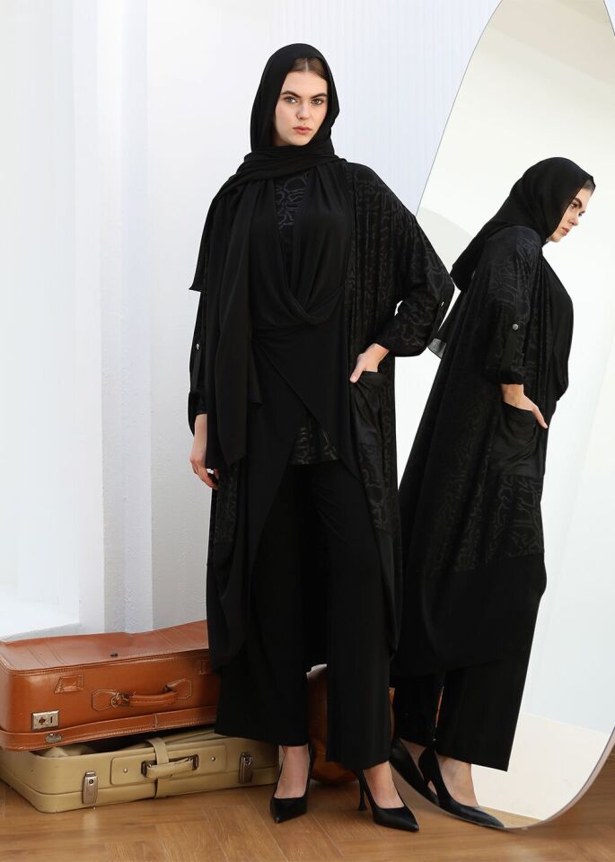 43813 İÇ JAKAR SANDY ÖNÜ CEPLİ KOLU KATLAMALI 3LÜ ŞIK TAKIM