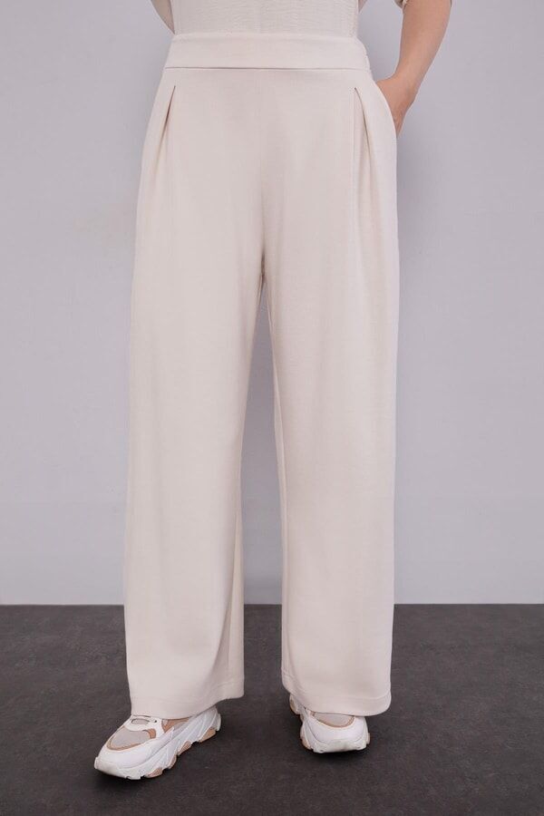 125013 TUNİĞİN KOLLARI DETAYLI YELEĞİN BELİ BAĞLAMALI BROŞ VE CEP DETAYLI PANTOLONUN BELİ LASTİKLİ CE CEPLİ 3'LÜ TAKIM #12-25#