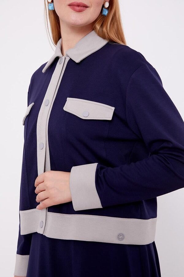 130993 ETEKLİ TAKIM ÖNÜ ÇITÇIT DETAYLI GÖĞÜS CEP GÖRÜNÜMLÜ KOLU MANŞETLİ ETEĞİN BELİ LASTİKLİ SPOR ETEKLİ TAKIM