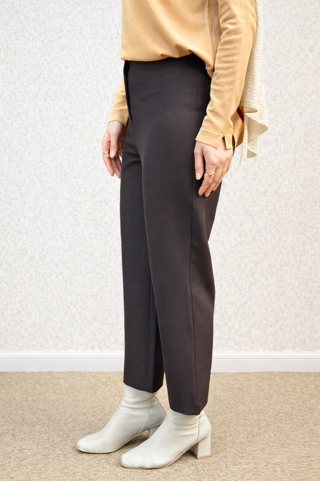 SZ-5405 ARKASI LASTİKLİ TEK DÜĞME RAHAT PANTALON  #12-25#