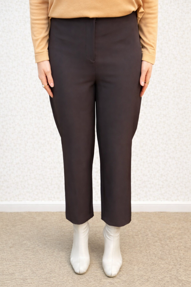 SZ-5405 ARKASI LASTİKLİ TEK DÜĞME RAHAT PANTALON  #12-25#