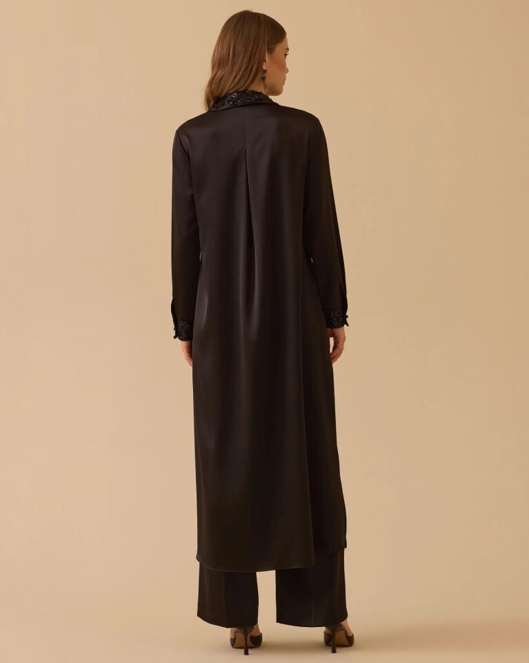 1001 BONCUK DETAYLI SATEN TUNİK #26#