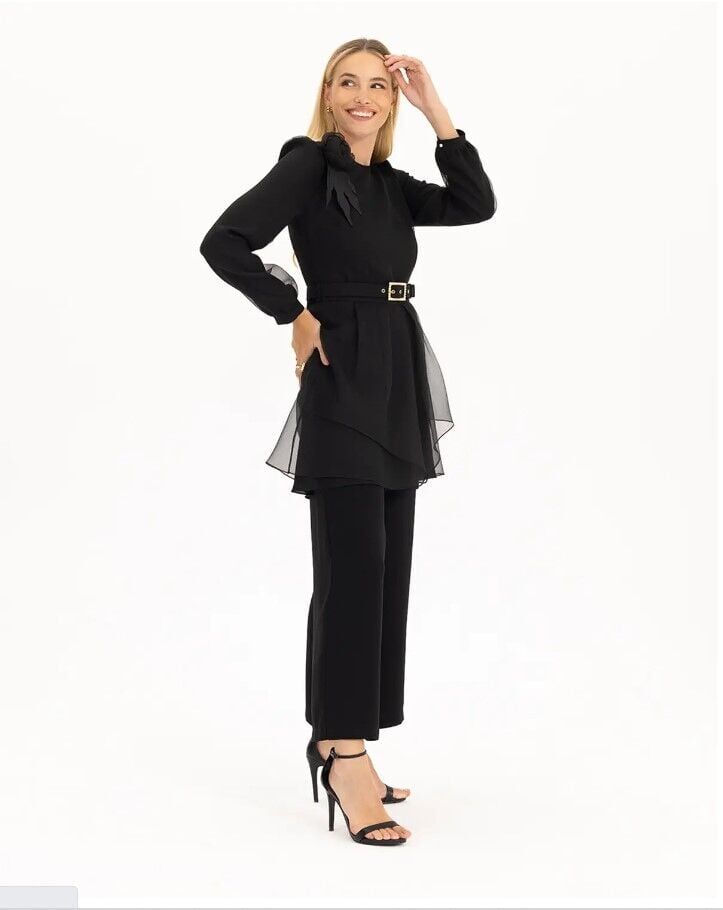 GENİŞ KESİM TAM BOY KUMAŞ PANTOLON QKS ŞIK PANTOLON 221001002 #22-12#